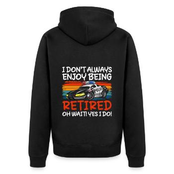 Police Crime Inspector - Unisex Premium Organic Zip Hoodie - black - Back - Nico (187cm)