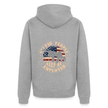 Cop Crime Inspector - Unisex Premium Organic Zip Hoodie - heather grey - Back - Nico (187cm)