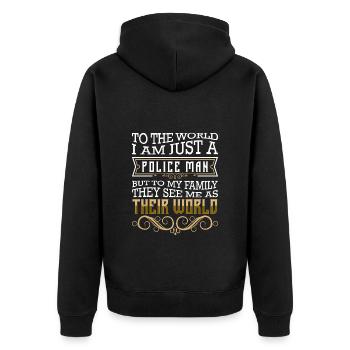 Cop Law Enforcement Crime - Unisex Premium Organic Zip Hoodie - black - Back - Nico (187cm)