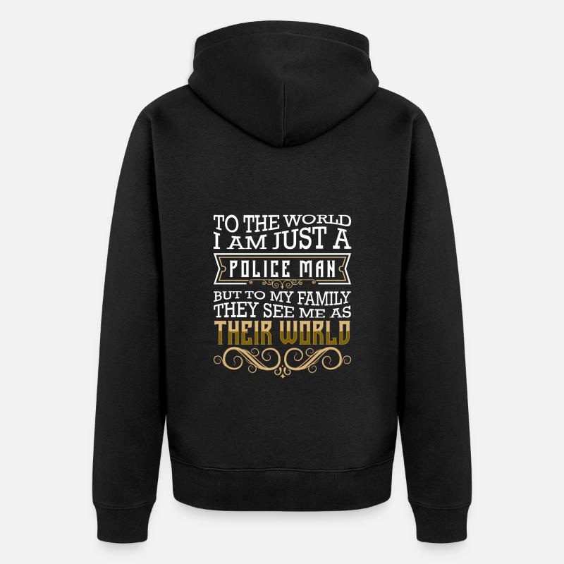 Cop Gesetzeshüter Kriminalität - Unisex Premium Bio Zip Hoodie - Schwarz