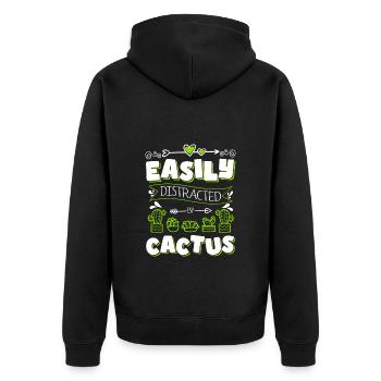 Cactus Spiny Mexique Jardinier - Veste à capuche bio Premium Unisexe - noir - Dos - Nico (187cm)