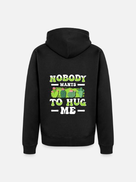 Cactus Prickly Gardener - Unisex Premium Organic Zip Hoodie - black