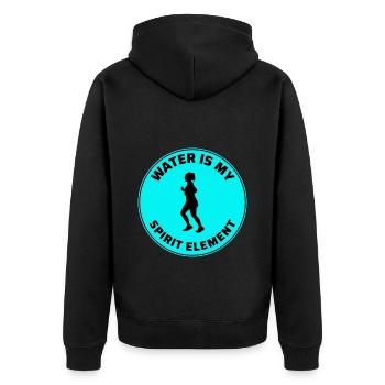 Deep Water Aqua jogging Pool Running Fitness - Unisex Premium Organic Zip Hoodie - black - Back - Nico (187cm)