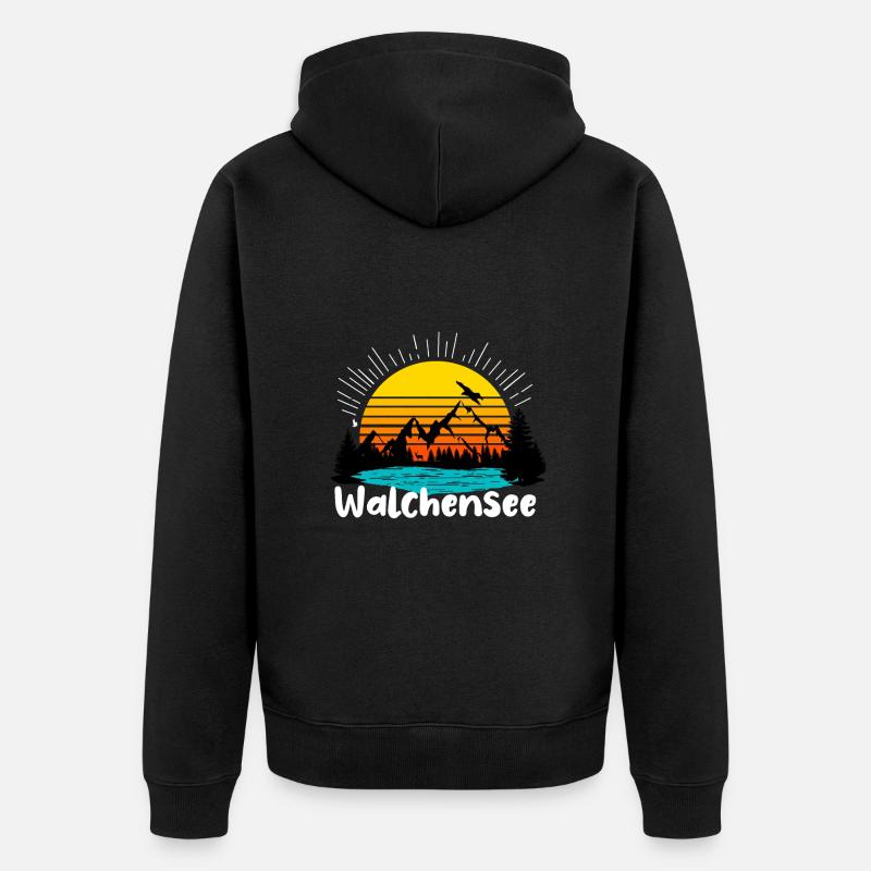 Walchensee - Unisex Premium Bio Zip Hoodie - Schwarz