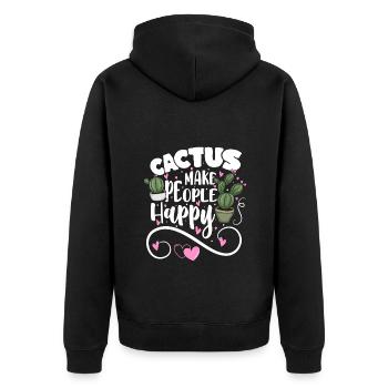 Cacti Prickly Mexico - Unisex Premium Organic Zip Hoodie - black - Back - Nico (187cm)