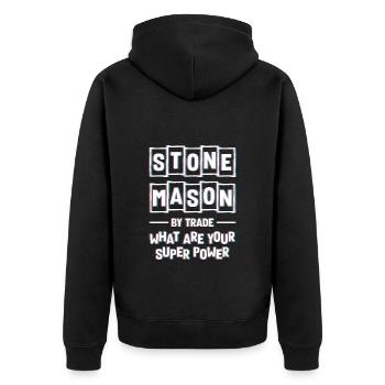 Handwerker Beruf Kunstwerk - Unisex Premium Bio Zip Hoodie - Schwarz - Hinten - Nico (187cm)
