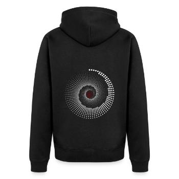 Peace Illusion - Surrealistisches Artwork - Unisex Premium Bio Zip Hoodie - Schwarz - Hinten - Nico (187cm)