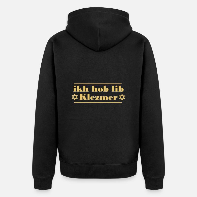 ikh hob lib klezmer - Unisex Premium Bio Zip Hoodie - Schwarz