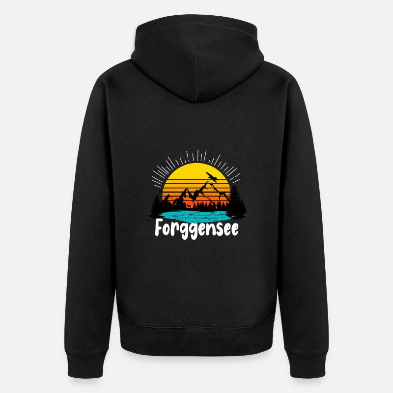 Forggensee - Unisex Premium Bio Zip Hoodie - Schwarz