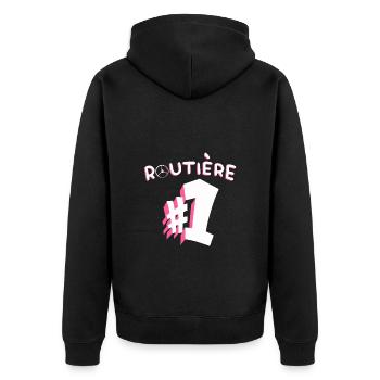 Routière number one - Veste à capuche bio Premium Unisexe - noir - Dos - Nico (187cm)
