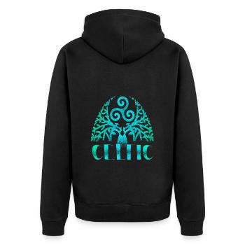 Design coloré Celtique Dot - Veste à capuche bio Premium Unisexe - noir - Dos - Nico (187cm)