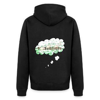 Counting sheep - Unisex Premium Organic Zip Hoodie - black - Back - Nico (187cm)