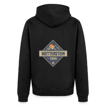 wetterstein - Unisex Premium Bio Zip Hoodie - Schwarz - Hinten - Nico (187cm)