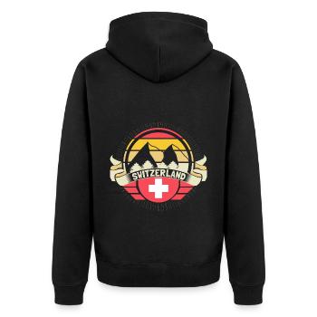Idée cadeau Suisse Alpes Pride - Veste à capuche bio Premium Unisexe - noir - Dos - Nico (187cm)
