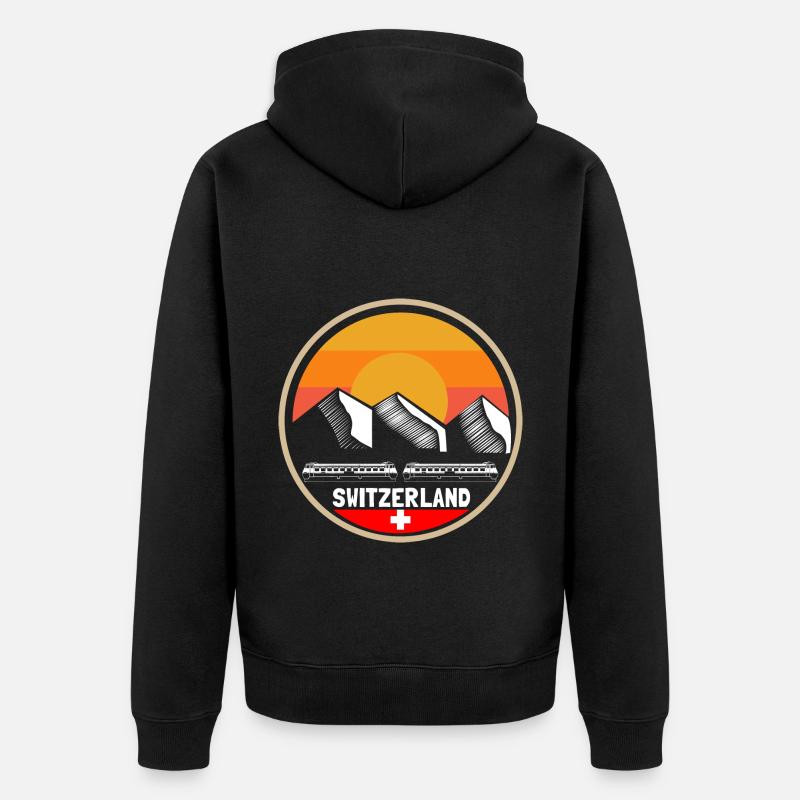 Schweiz Schweizerisch Stolz Geschenkidee - Unisex Premium Bio Zip Hoodie - Schwarz