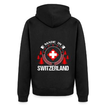 Suisse Drapeau Suisse Cadeau - Veste à capuche bio Premium Unisexe - noir - Dos - Nico (187cm)