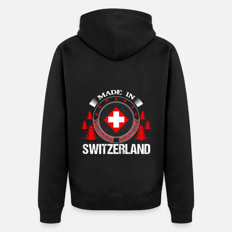 Suisse Drapeau Suisse Cadeau - Veste à capuche bio Premium Unisexe - noir