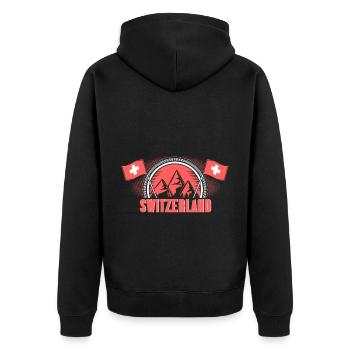 Suisse Alpes Origine Cadeau - Veste à capuche bio Premium Unisexe - noir - Dos - Nico (187cm)