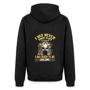 Batterie Heavy Metal Caisse claire - Veste à capuche bio Premium Unisexe - noir - Dos - Nico (187cm)