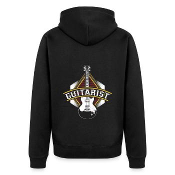 Gitarre Musik Geschenkidee - Unisex Premium Bio Zip Hoodie - Schwarz - Hinten - Nico (187cm)