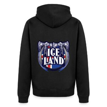 Islande République du Nord Idée cadeau - Veste à capuche bio Premium Unisexe - noir - Dos - Nico (187cm)