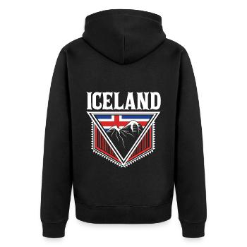 Drapeau du Nord de l’Islande - Veste à capuche bio Premium Unisexe - noir - Dos - Nico (187cm)