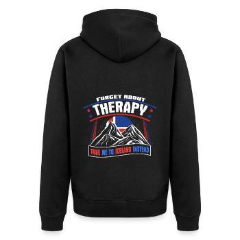 Iceland North Pride - Unisex Premium Organic Zip Hoodie - black - Back - Nico (187cm)