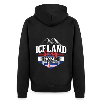 Idée cadeau Iceland Island Origin - Veste à capuche bio Premium Unisexe - noir - Dos - Nico (187cm)