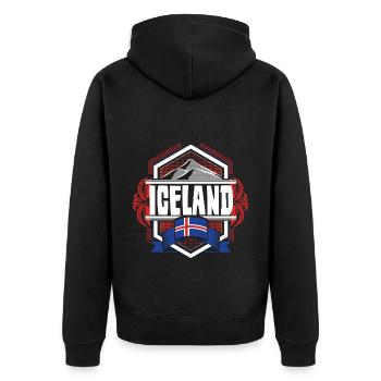 Islande Pays - Veste à capuche bio Premium Unisexe - noir - Dos - Nico (187cm)