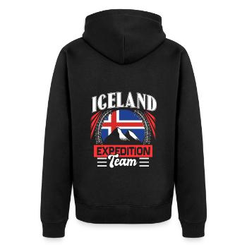 Iceland Gift - Unisex Premium Organic Zip Hoodie - black - Back - Nico (187cm)