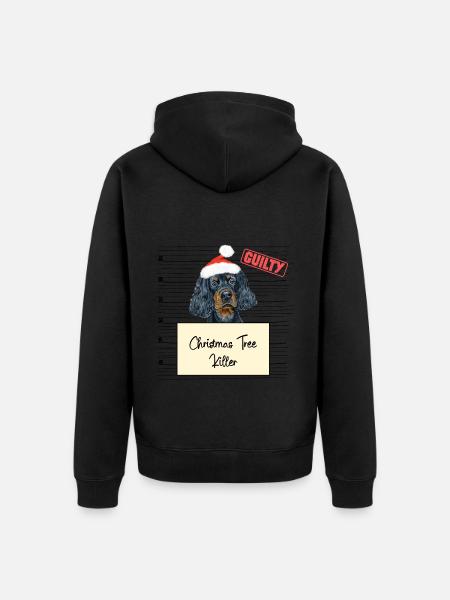 Weihnachtsbaum Umschubser Gordon Setter - Unisex Premium Bio Zip Hoodie - Schwarz