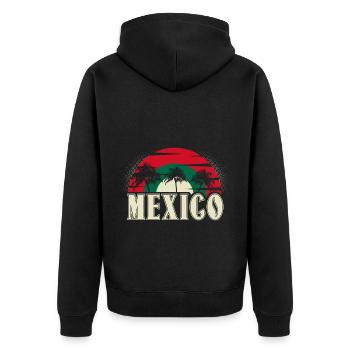 Mexiko - Unisex Premium Bio Zip Hoodie - Schwarz - Hinten - Nico (187cm)