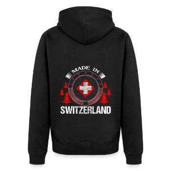 Cadeau de la fierté suisse - Veste à capuche bio Premium Unisexe - noir - Dos - Nico (187cm)