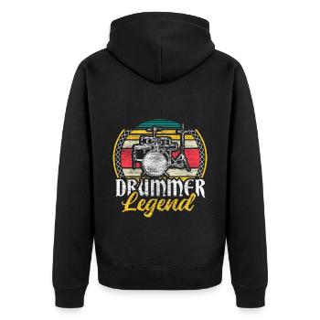 Drums Drumsticks Gift - Unisex Premium Organic Zip Hoodie - black - Back - Nico (187cm)