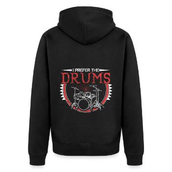 Drums Drumsticks Gift - Unisex Premium Organic Zip Hoodie - black - Back - Nico (187cm)