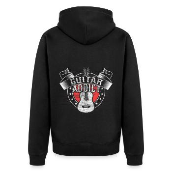 Gitarre Gitarrenspieler Sound - Unisex Premium Bio Zip Hoodie - Schwarz - Hinten - Nico (187cm)