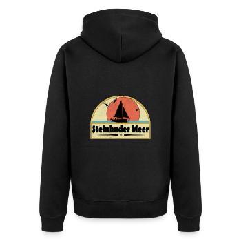 Steinhuder Meer Segelboot - Unisex Premium Bio Zip Hoodie - Schwarz - Hinten - Nico (187cm)