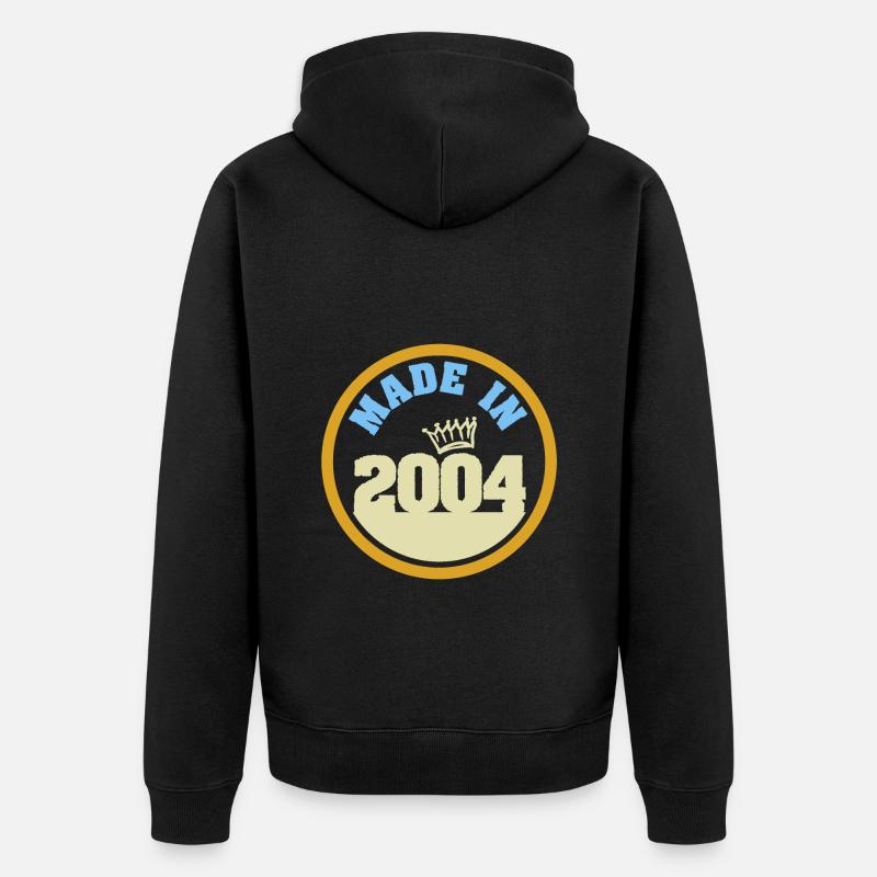 Made in 2004 - Unisex Premium Bio Zip Hoodie - Schwarz