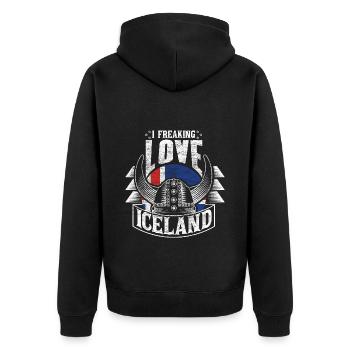 Cadeau de l’État viking d’Islande - Veste à capuche bio Premium Unisexe - noir - Dos - Nico (187cm)