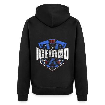 Idée cadeau du drapeau nord de l’Islande - Veste à capuche bio Premium Unisexe - noir - Dos - Nico (187cm)
