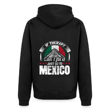 Mexiko Mexikanisch Stolz Geschenkidee - Unisex Premium Bio Zip Hoodie - Schwarz - Hinten - Nico (187cm)