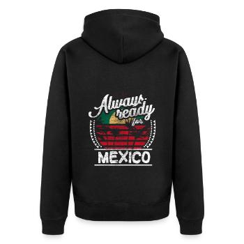 Mexiko Mexikanisch Herkunft Geschenkidee - Unisex Premium Bio Zip Hoodie - Schwarz - Hinten - Nico (187cm)