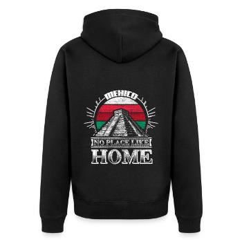 Mexico Siesta Flag - Unisex Premium Organic Zip Hoodie - black - Back - Nico (187cm)