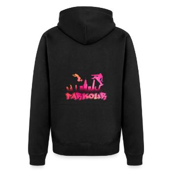 Pink Parkour - Veste à capuche bio Premium Unisexe - noir - Dos - Nico (187cm)