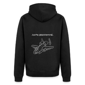 Passion Flugzeug A-10 Thunderbolt - Unisex Premium Bio Zip Hoodie - Schwarz - Hinten - Nico (187cm)