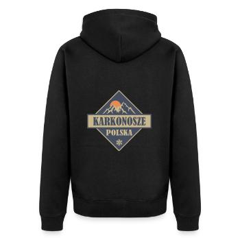 Giant mountains - Unisex Premium Organic Zip Hoodie - black - Back - Nico (187cm)