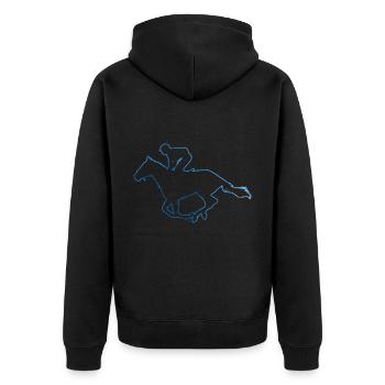 Sport équestre Cavaliers Cavaliers Hommes Équitation - Veste à capuche bio Premium Unisexe - noir - Dos - Nico (187cm)