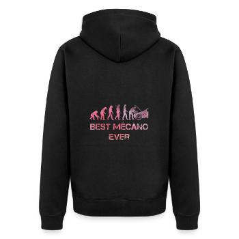 Evolution du best mécano ever - Veste à capuche bio Premium Unisexe - noir - Dos - Nico (187cm)