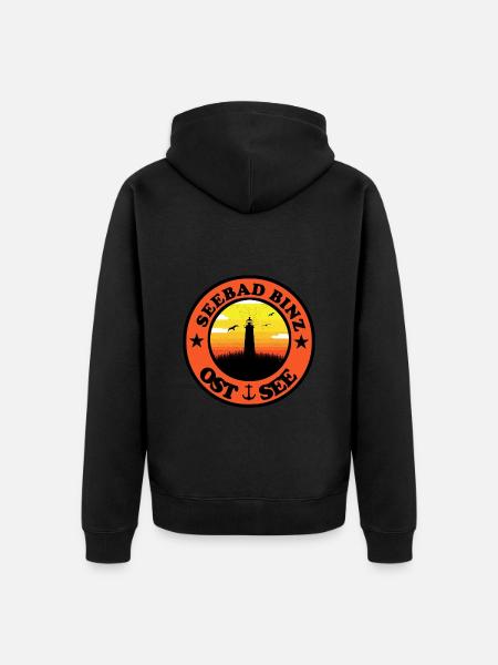 Leuchtturm Ostsee Binz - Unisex Premium Bio Zip Hoodie - Schwarz