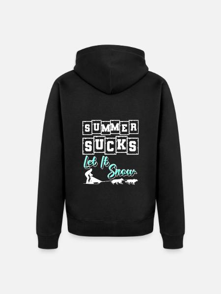 Rodeln Wintersport Rutschen - Unisex Premium Bio Zip Hoodie - Schwarz
